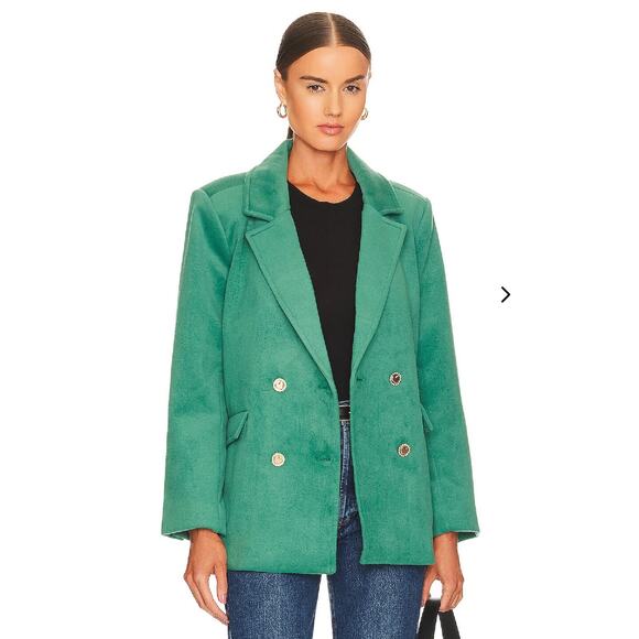Lovers and Friends Melrose Peacoat Jacket Kelly Green Size S Preppy Old Money - Picture 1 of 4